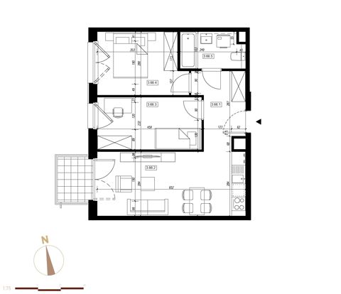 Plan 3 pok. 50m²