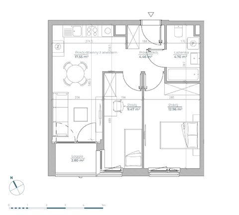 Plan 3 pok. 49m²