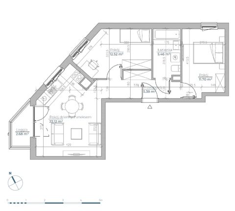 Plan 3 pok. 57m²