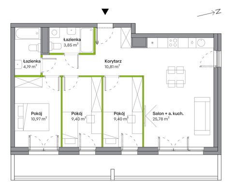 Plan 4 pok. 74m²