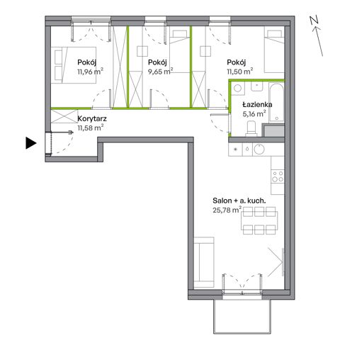 Plan 4 pok. 76m²