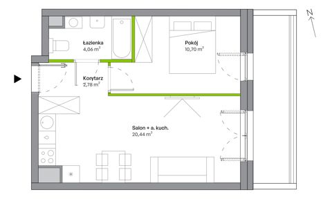 Plan 2 pok. 38m²