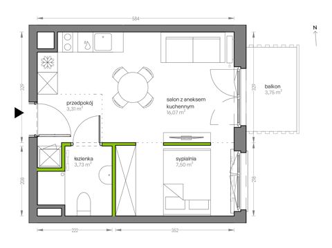 Plan 2 pok. 31m²