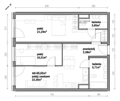 Plan 3 pok. 66m²