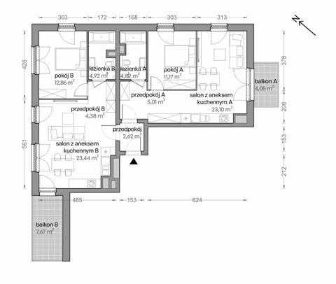 Plan 5 pok. 92m²
