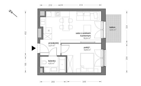 Plan 2 pok. 37m²