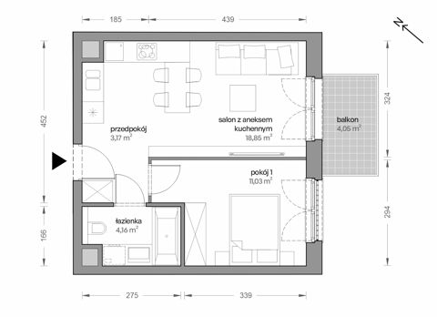 Plan 2 pok. 37m²