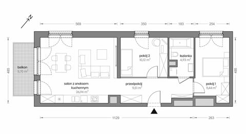 Plan 3 pok. 63m²