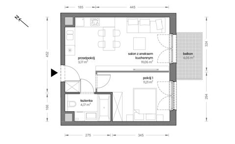 Plan 2 pok. 38m²