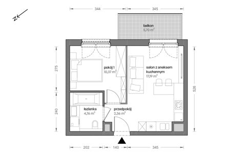 Plan 2 pok. 35m²