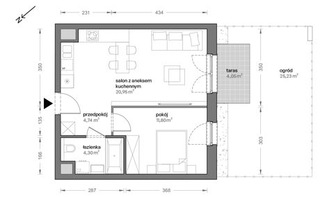 Plan 2 pok. 42m²