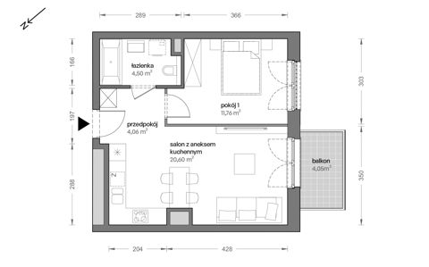 Plan 2 pok. 41m²