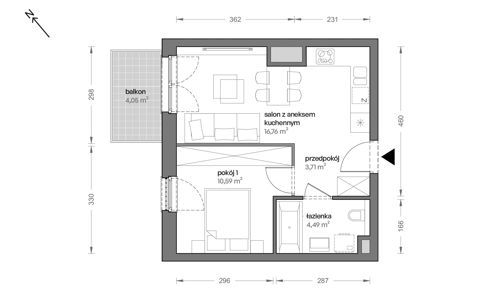 Plan 2 pok. 36m²