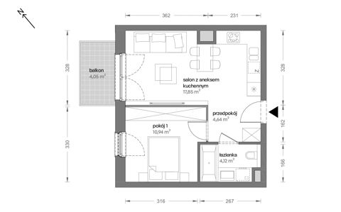 Plan 2 pok. 38m²