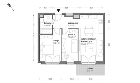 Plan 3 pok. 56m²