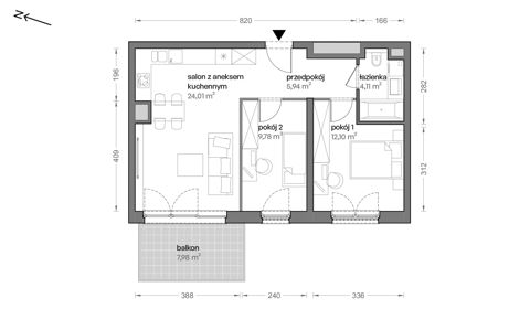 Plan 3 pok. 56m²