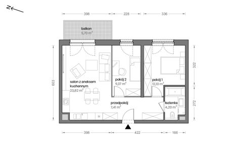 Plan 3 pok. 57m²