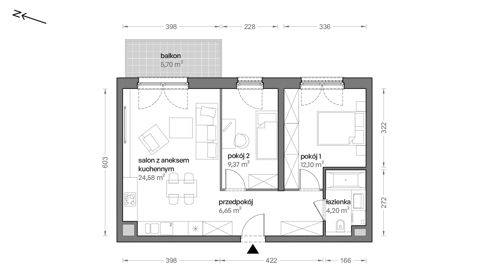 Plan 3 pok. 57m²