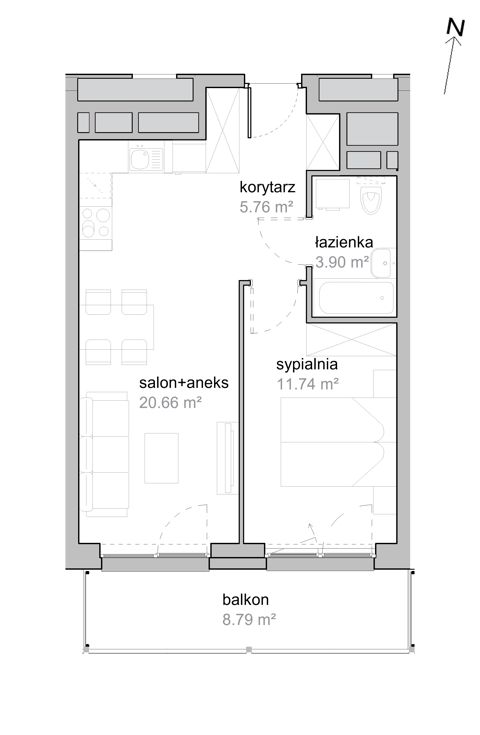 Plan 2 pok. 42m²