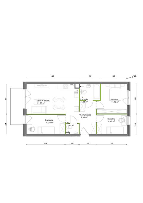 Plan 4 pok. 68m²