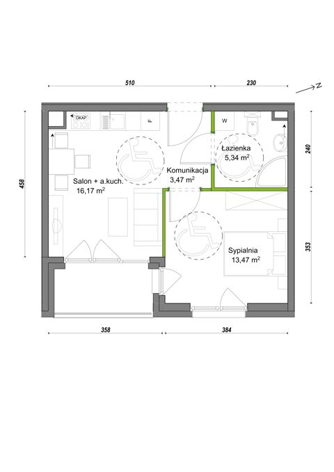 Plan 2 pok. 38m²