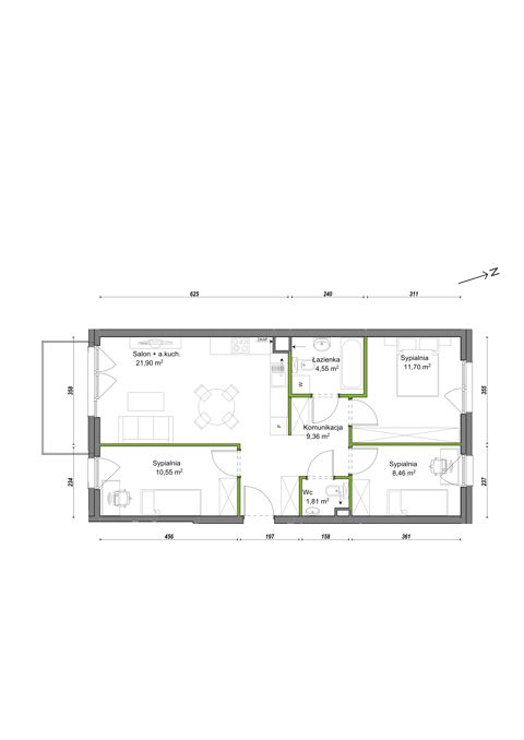 Plan 4 pok. 68m²