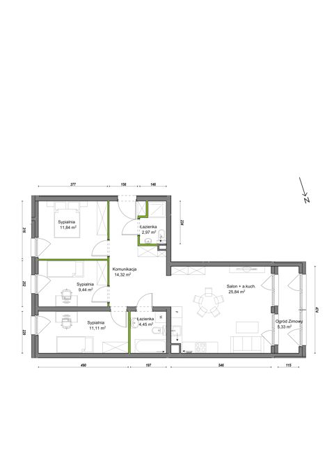 Plan 4 pok. 85m²