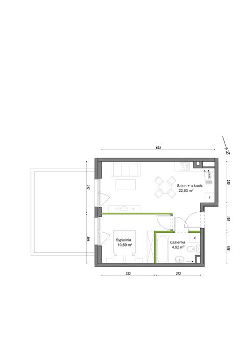 Plan 2 pok. 38m²