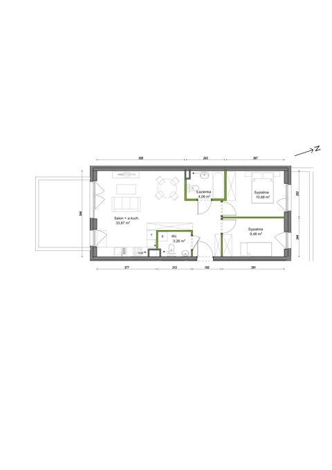 Plan 3 pok. 61m²