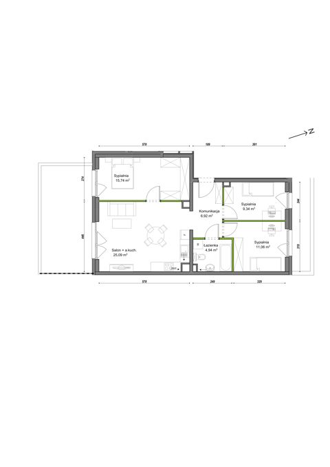 Plan 4 pok. 73m²