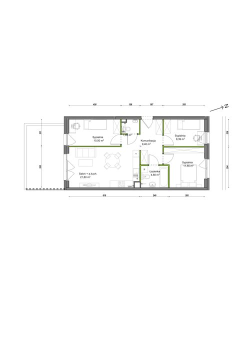 Plan 4 pok. 68m²