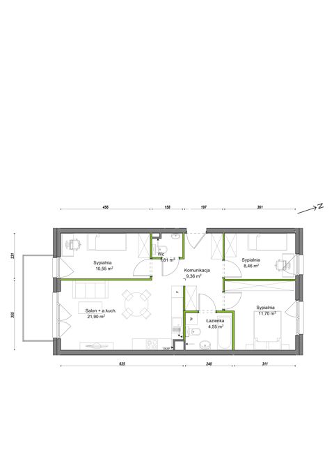 Plan 4 pok. 68m²