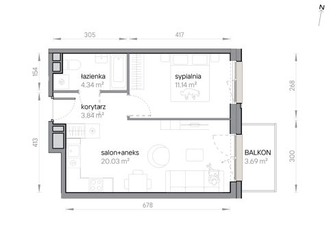 Plan 2 pok. 39m²