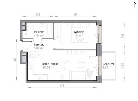 Plan 2 pok. 39m²