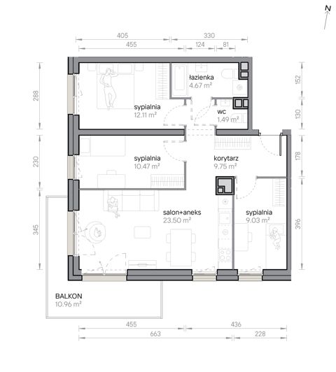Plan 4 pok. 71m²