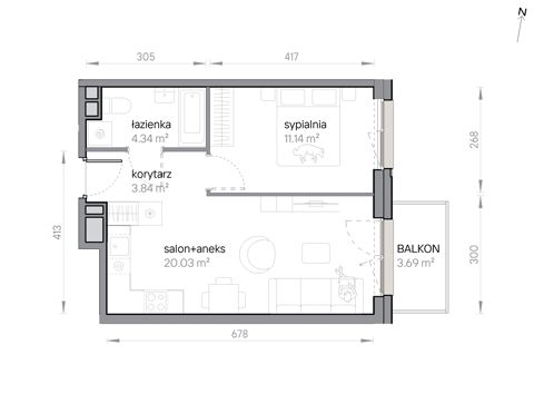 Plan 2 pok. 39m²