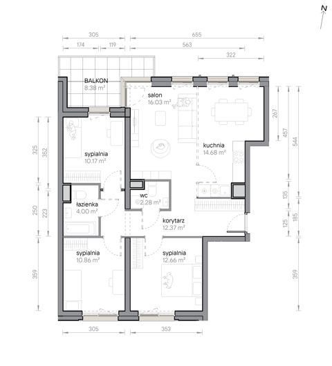 Plan 4 pok. 83m²