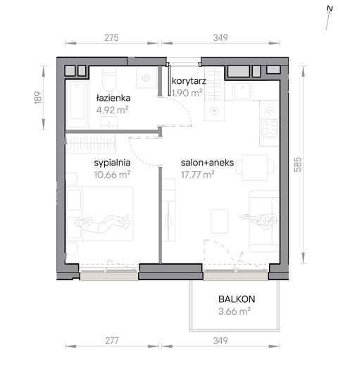 Plan 2 pok. 35m²