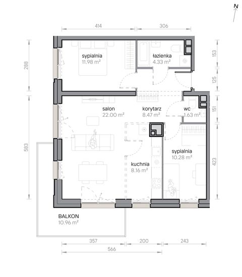 Plan 3 pok. 67m²
