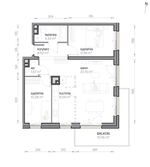 Plan 3 pok. 67m²