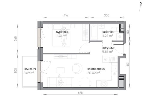 Plan 2 pok. 39m²