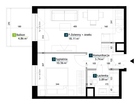 Plan 2 pok. 36m²