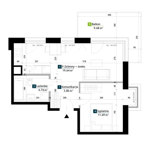 Plan 2 pok. 40m²