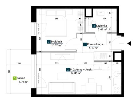 Plan 2 pok. 37m²