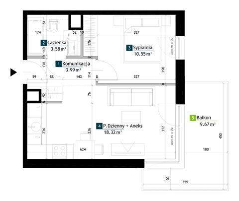 Plan 2 pok. 36m²