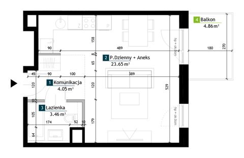 Plan 1 pok. 31m²