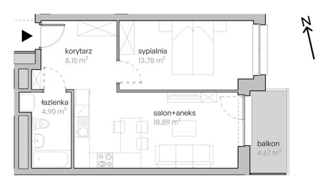 Plan 2 pok. 46m²