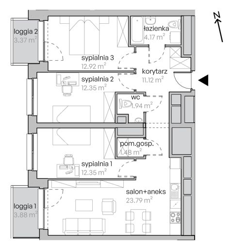 Plan 4 pok. 79m²