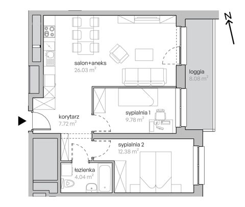 Plan 3 pok. 60m²