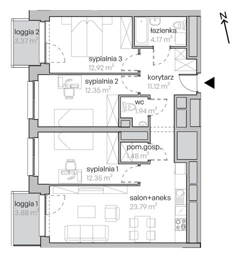 Plan 4 pok. 79m²